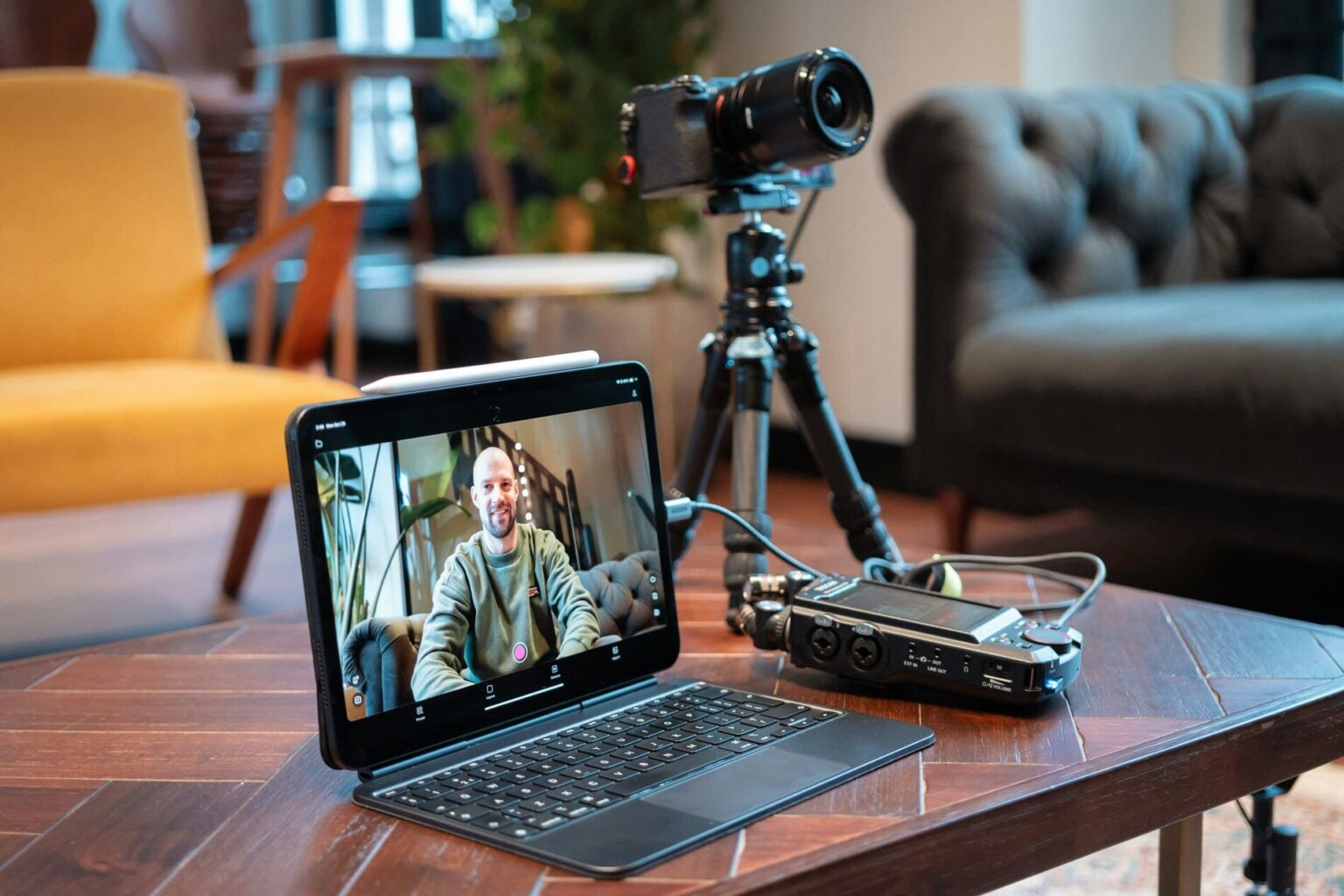 Setup de production vidéo pour créer du contenu optimisé pour YouTube et Google