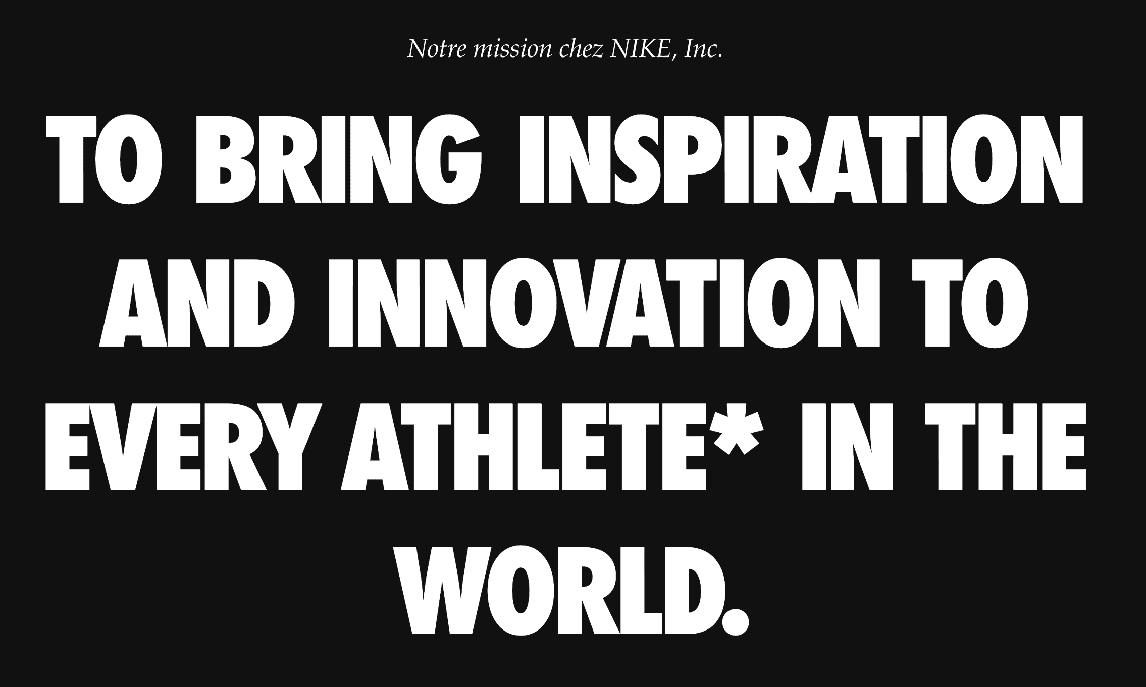 Manifeste de marque Nike