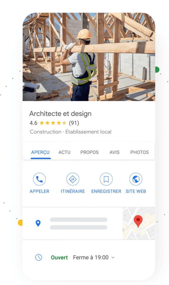 Aperçu page Google My Business