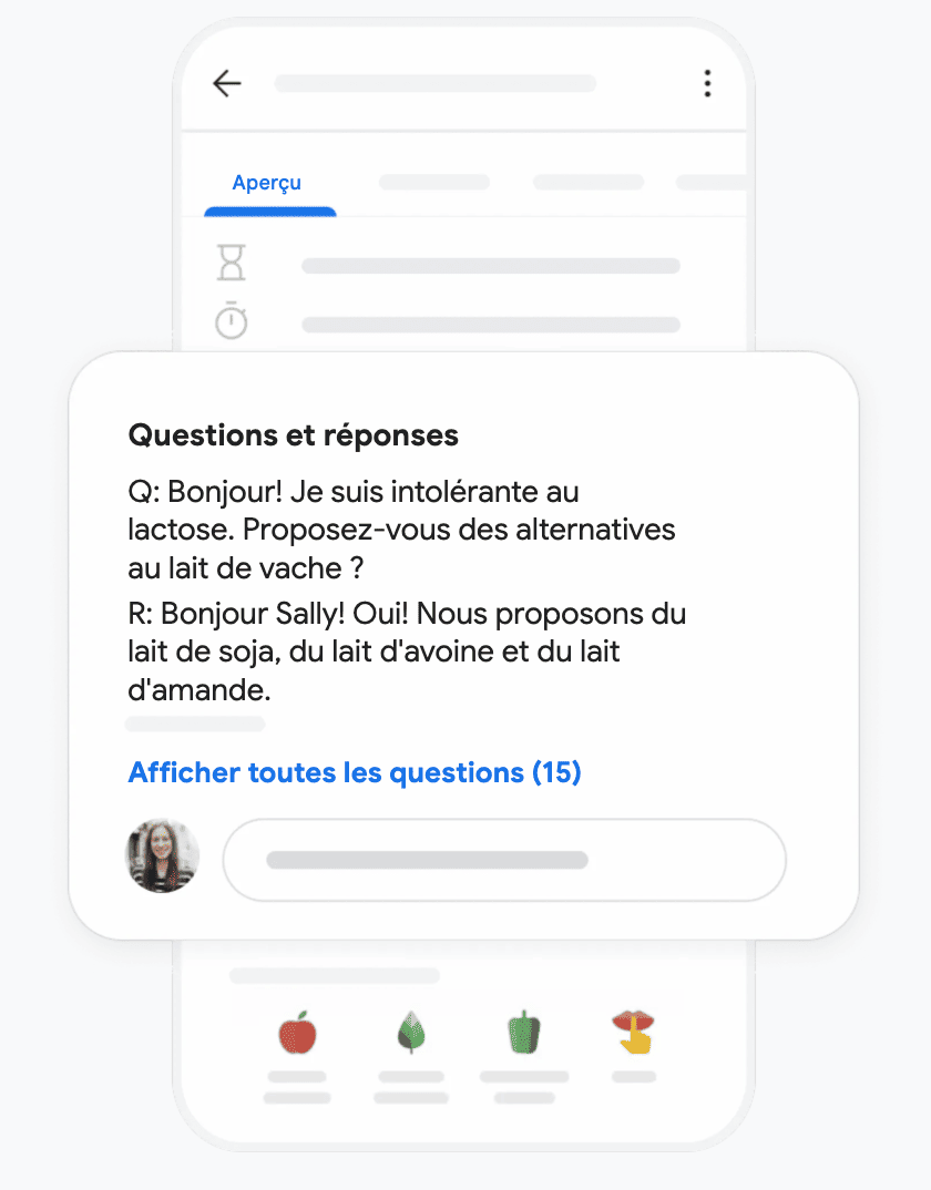 Aperçu section questions réponses sur Google My Business