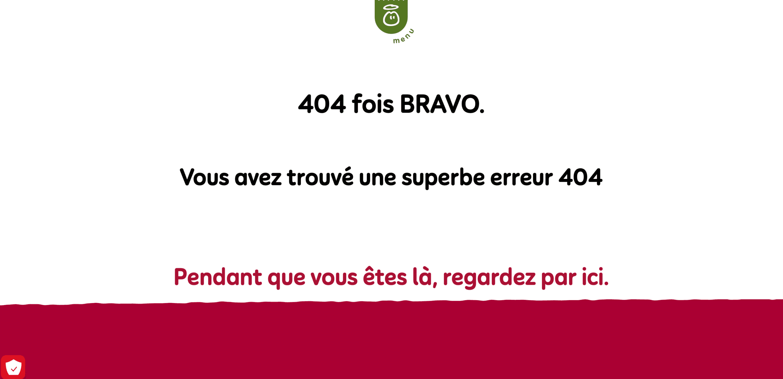 Page d'erreur 404 du site Innocent