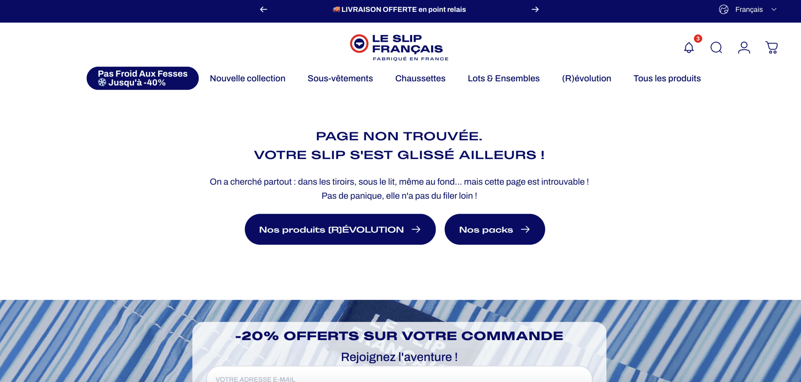 Page d'erreur 404 Le Slip Français