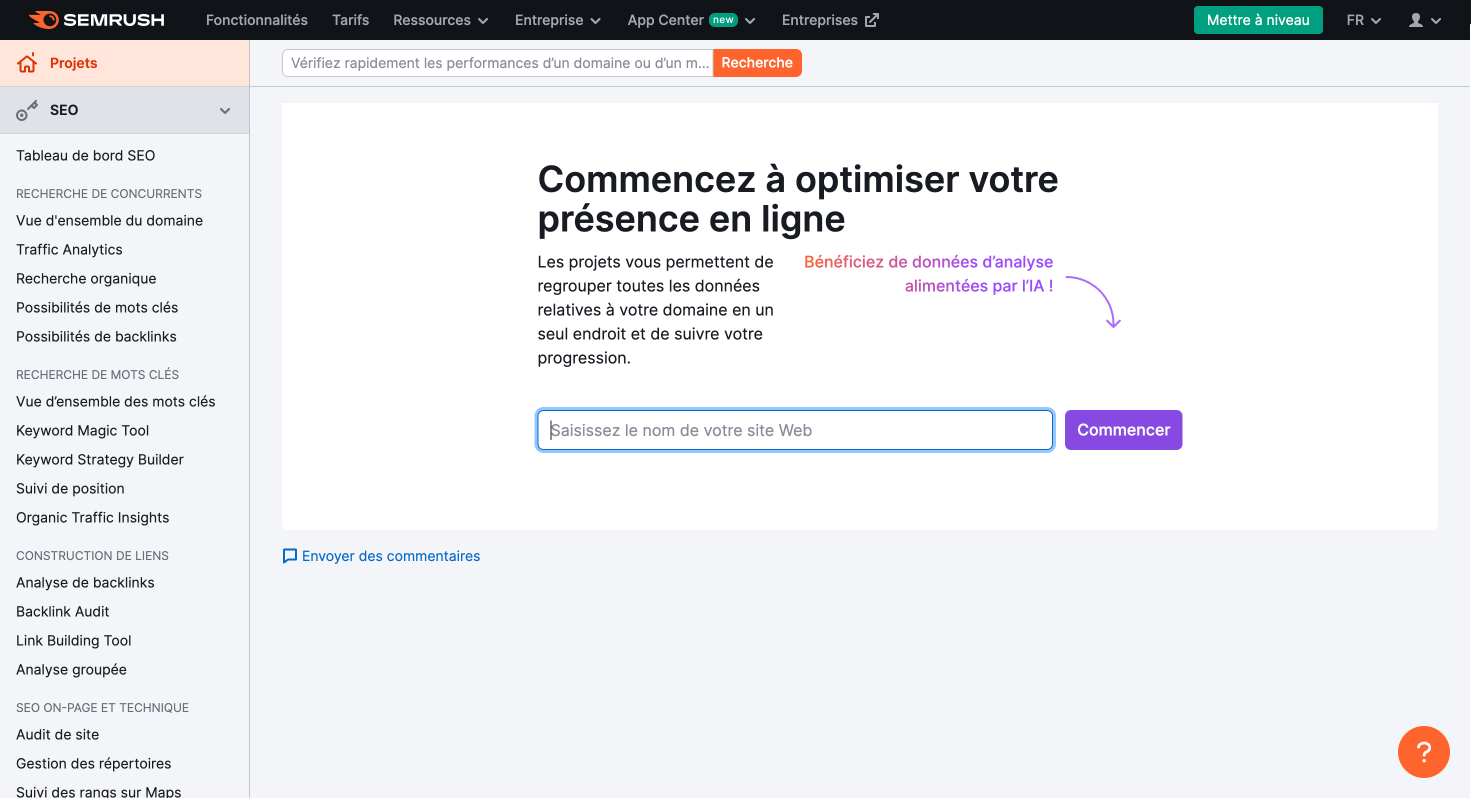 semrush trafic site web