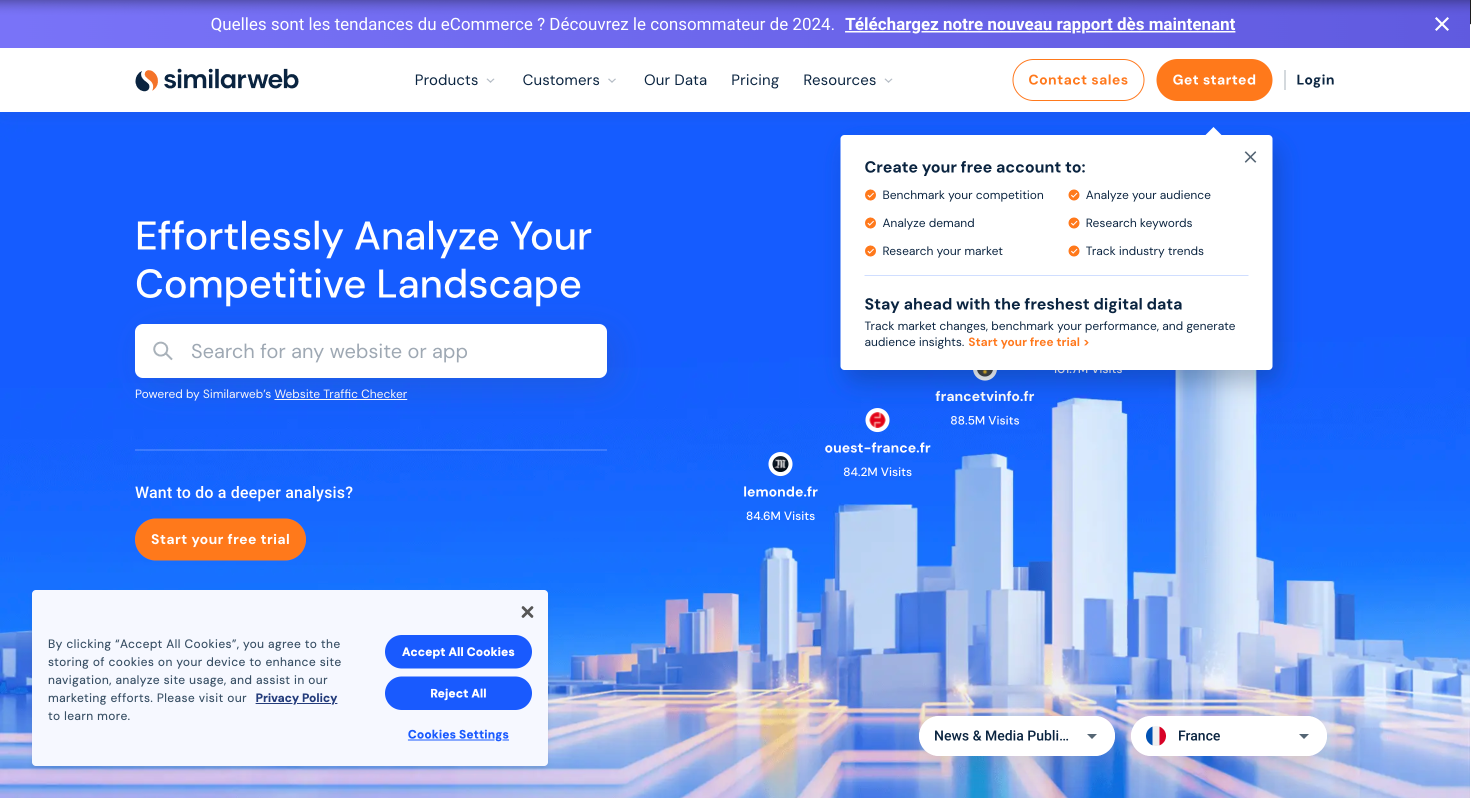 similarweb trafic site web