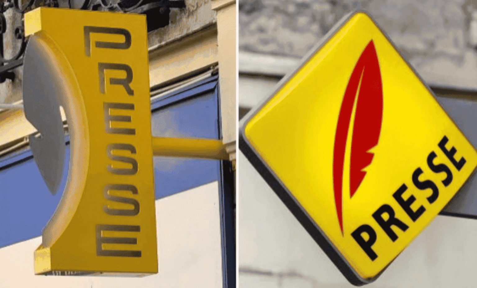 Ancien et nouveau logo "Presse" - pendant rebranding