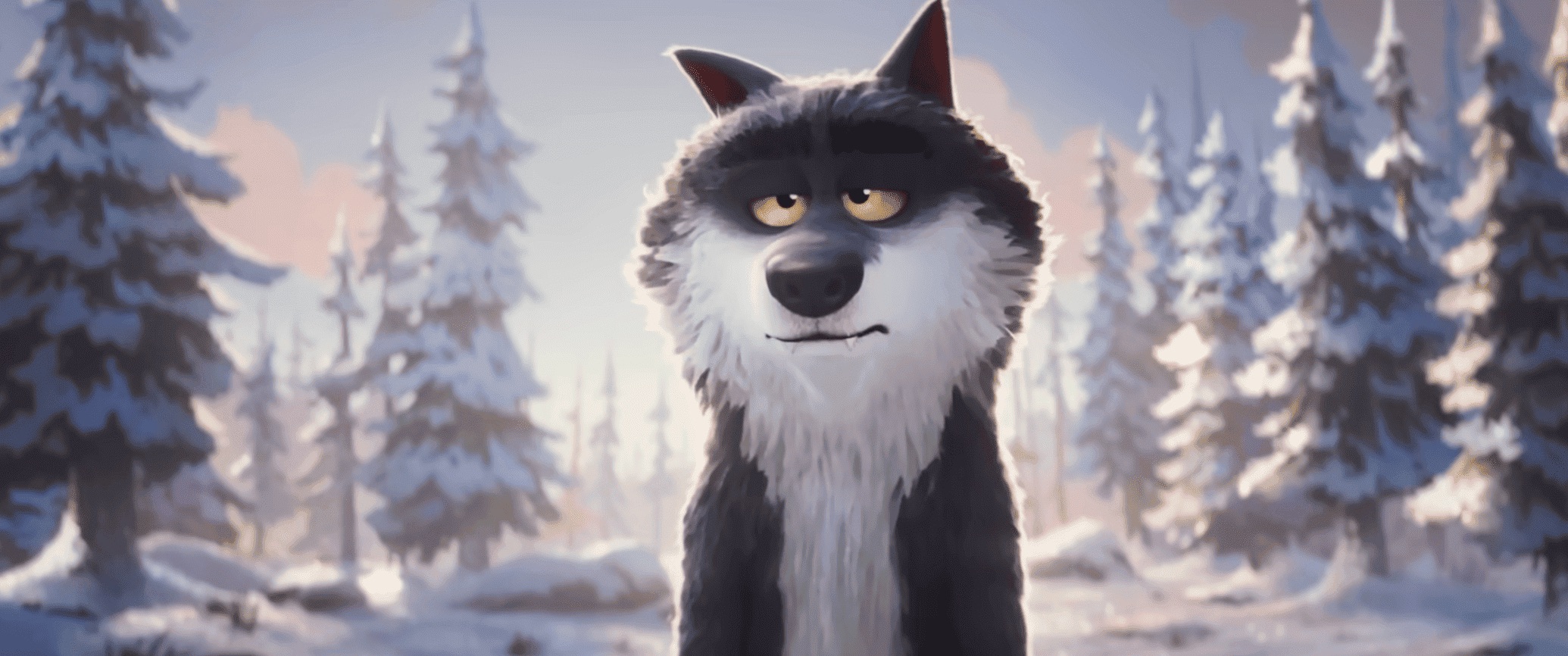 Le loup, protagoniste de la publicité de Noël 2025 d’Intermarché. © Capture d’écran publicité Intermarché / Youtube