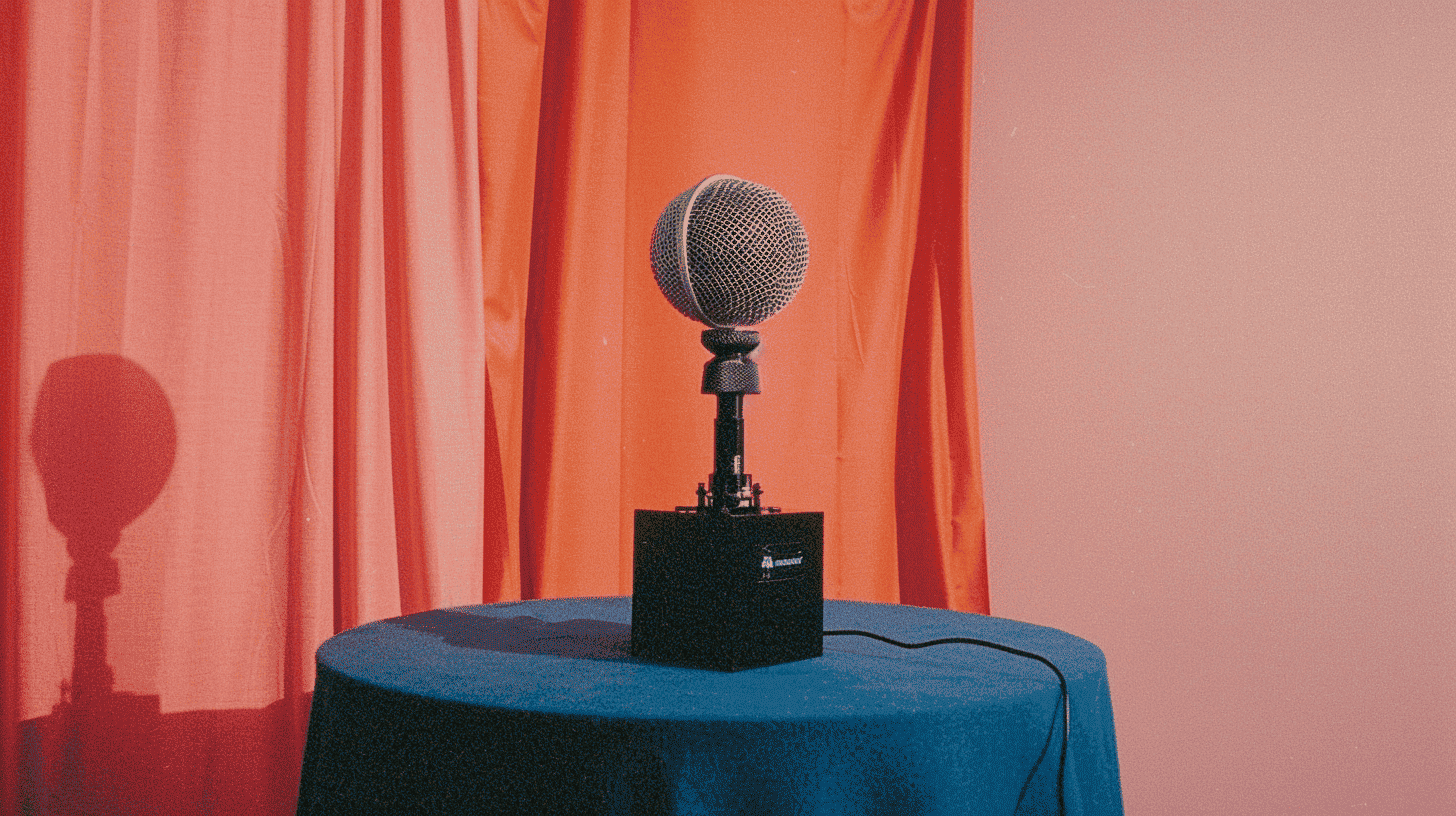 Un microphone représentant le tone of voice d’une marque pour communiquer